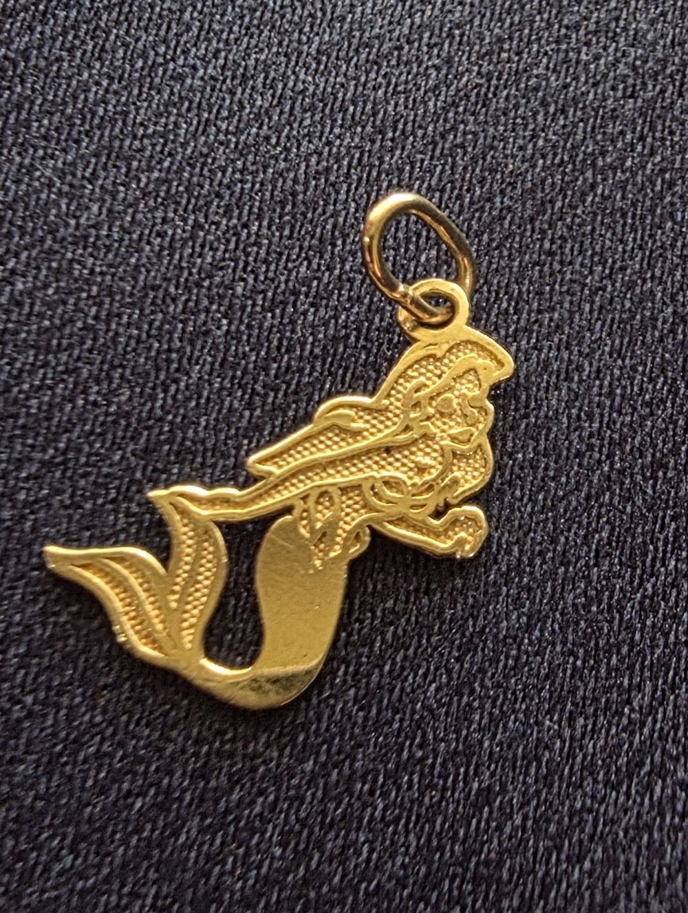 Disney Ariel Little Mermaid 10K Gold Charm Pendant Vintage Early